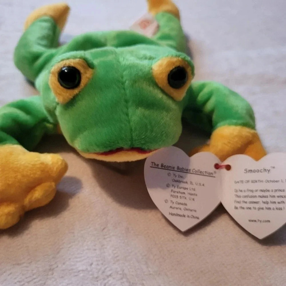 Ty Smoochy the Frog Beanie Baby - Picture 3 of 3